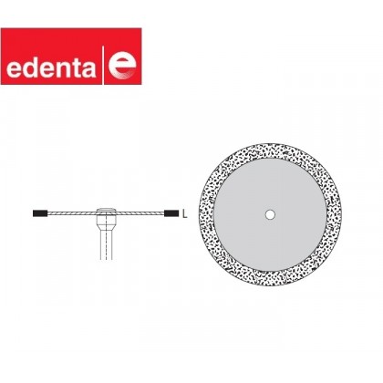 Edenta Sintered Rim Diamond Disc - Mounted On Mandrel - Thickness 0.30mm or 0.40mm - Dia Ø 30mm - Max RPM 10,000 – REF 321.524.300HP or 321.524.400HP – 1pc - Options Available